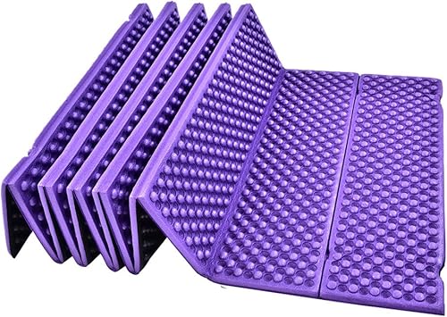 Luqeeg Alfombrilla de espuma ultraligera para dormir, impermeable para camping, espuma al aire libre, alfombra de camping plegable para playa,