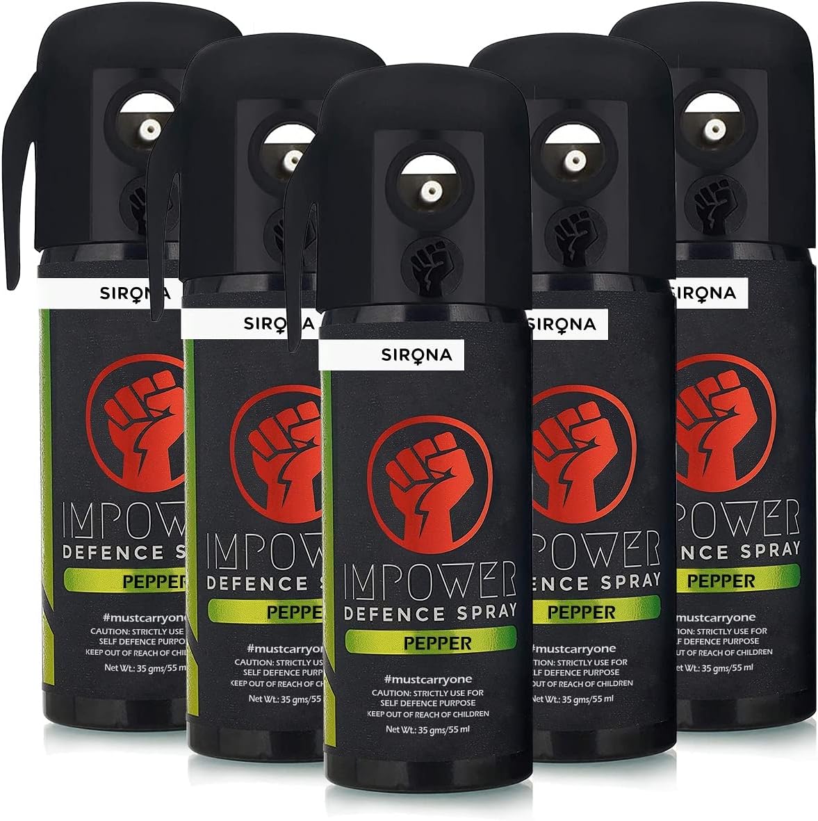 IMPOWER Self Defence Pepper Spray for Woman Safety - 55 ML (Pack of 5)