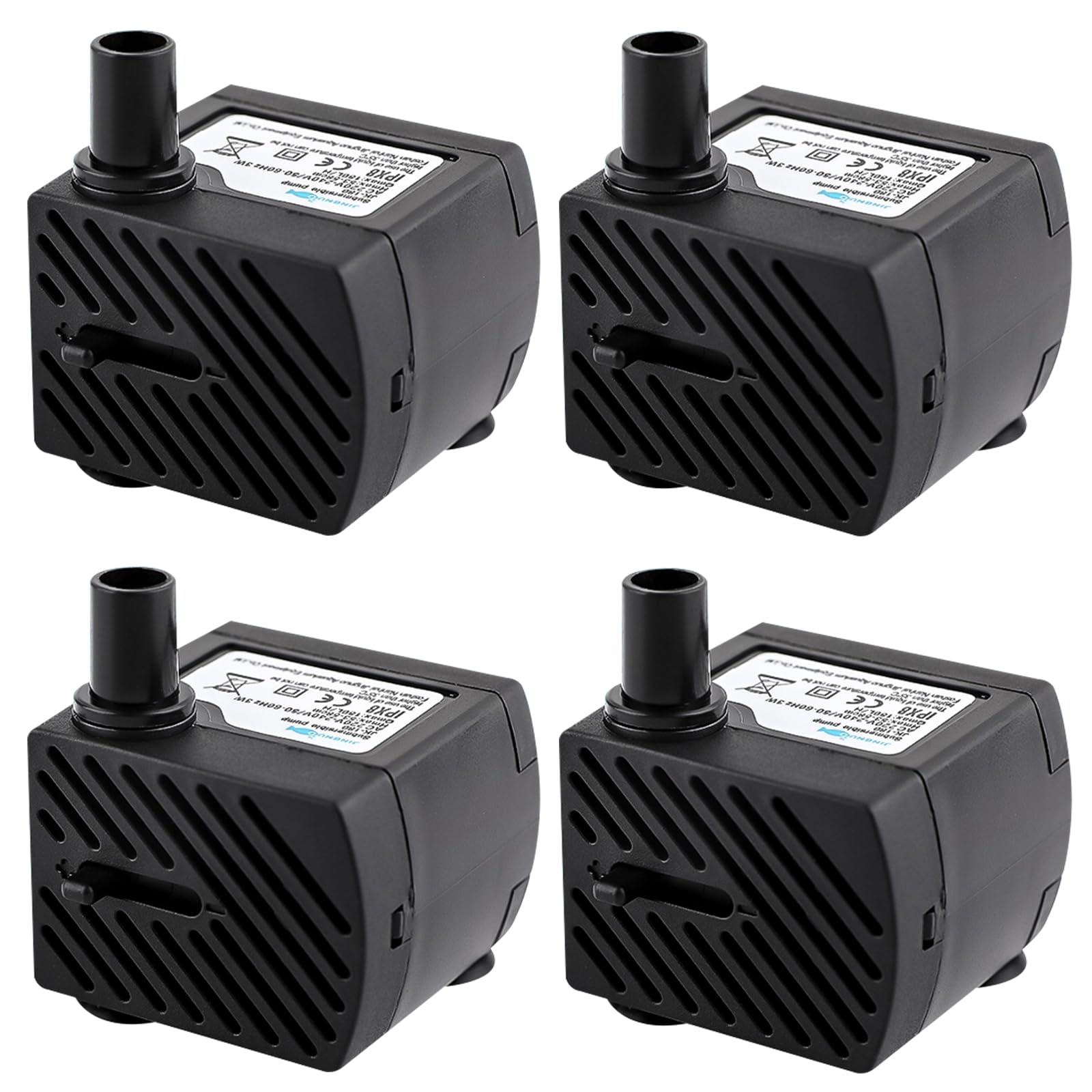 Bomba Acuario, 4 Bomba De Agua Pequeña, 180l/H, 5 W Mini Bomba De Agua, Mini Bombas De Agua Ultra Silenciosa, Bomba De Agua Sumergible, Mini Bomba De Agua para Acuario para Acuarios, Fuentes