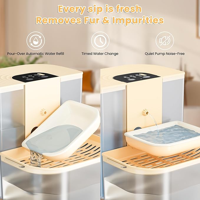 Fuente de Agua para Gatos Automática sin Filtro, 4.5L con Calefacción Opcional miniatura 4