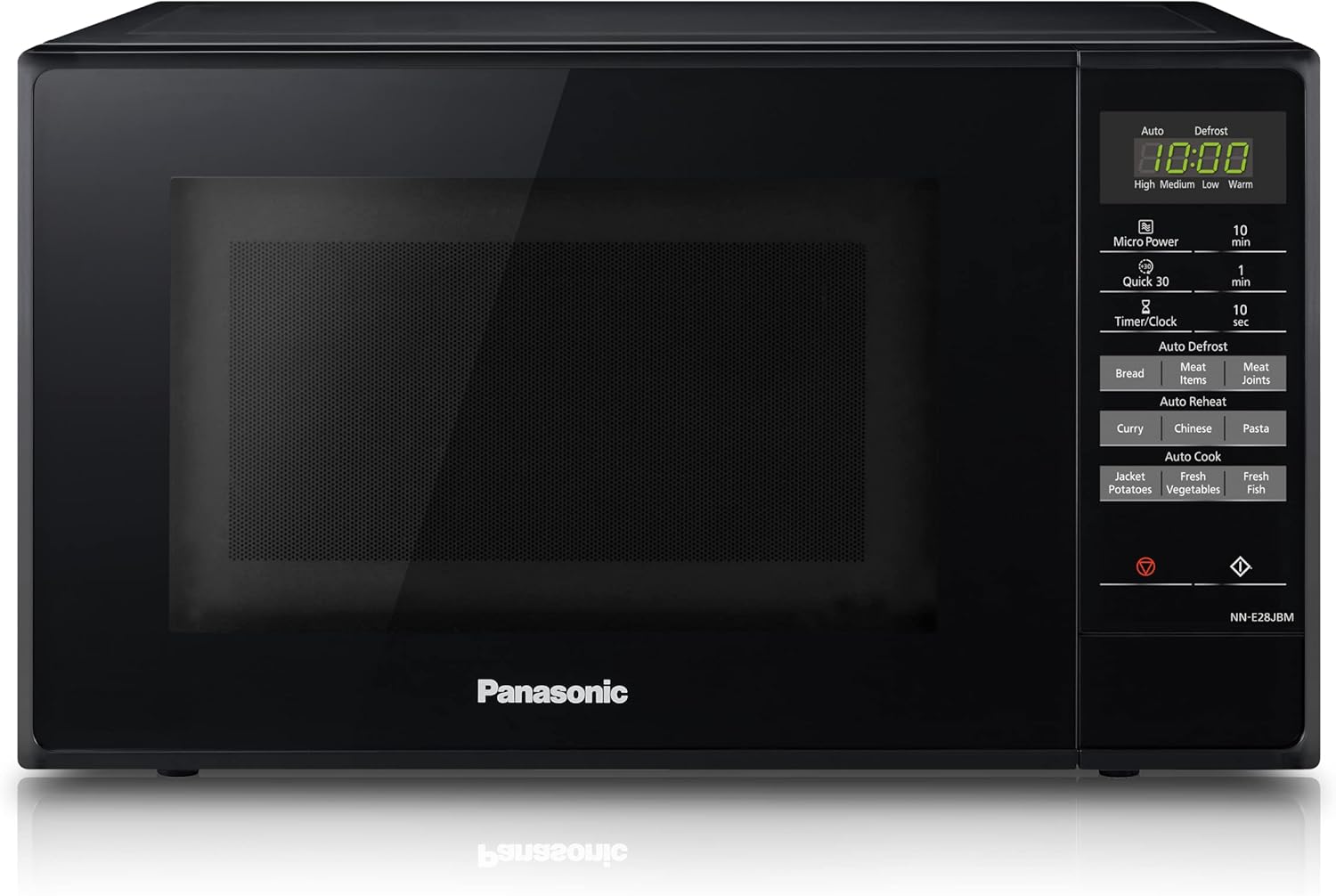 Panasonic NNE28JBMBPQ Compact Solo Microwave Oven with Turntable, 800