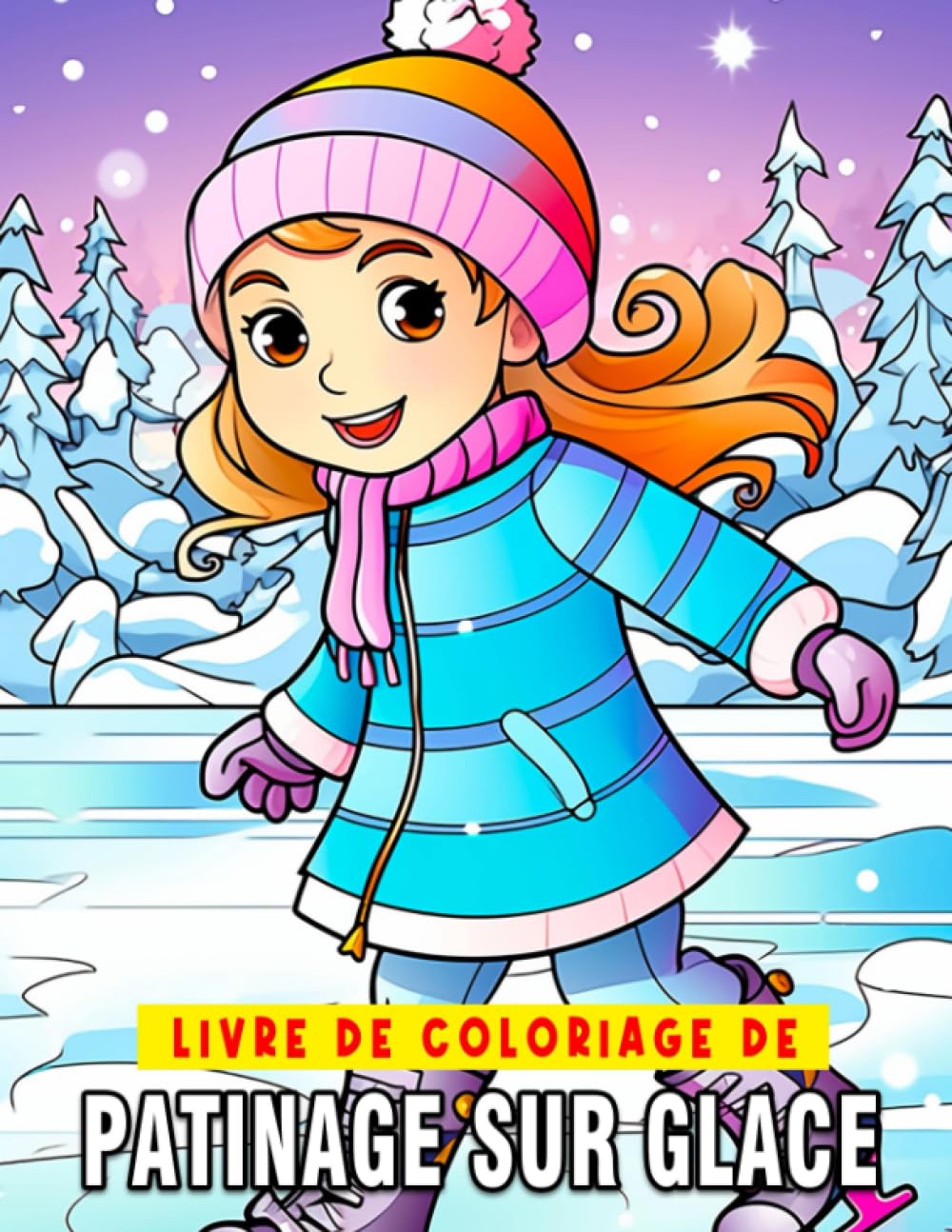 Livre de coloriage de patinage sur glace: Idéal cadeau pour jeunes filles passionnées de danse : Mignonnes pages à colorier de patineuses artistiques | Parfait pour les cadeaux de l'éléphant blanc