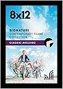Americanflat 8x12 Picture Frame with Shatter-Resistant Glass - Signature Collection - Gallery-Style Frames Made of Engineered Wood - Photo Frame for Tabletop and Wall Display - Black