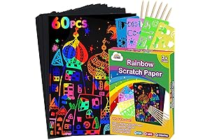 ZMLM Arts and Crafts Scratch Paper Art Set for Preschoolers(60Pcs)