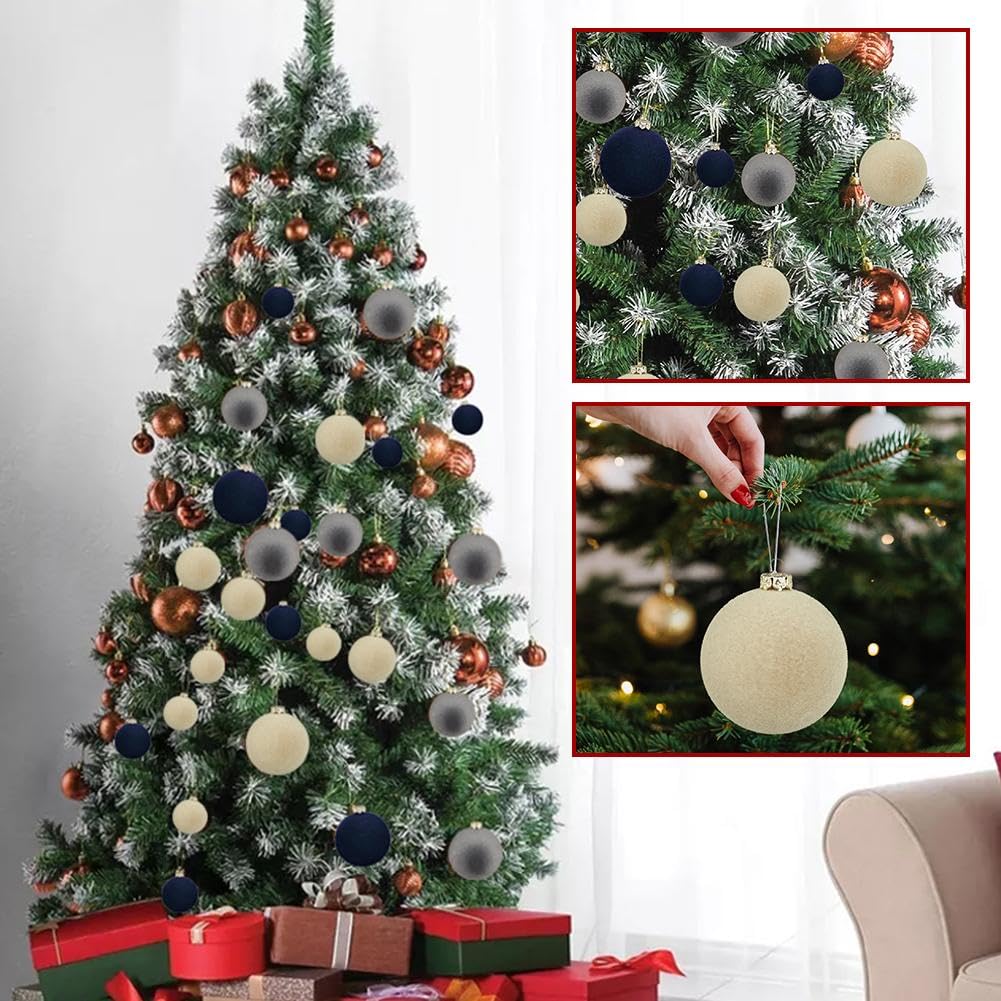 Palline di Natale in vetro da appendere 6 cm Oro e Perla. Set 15