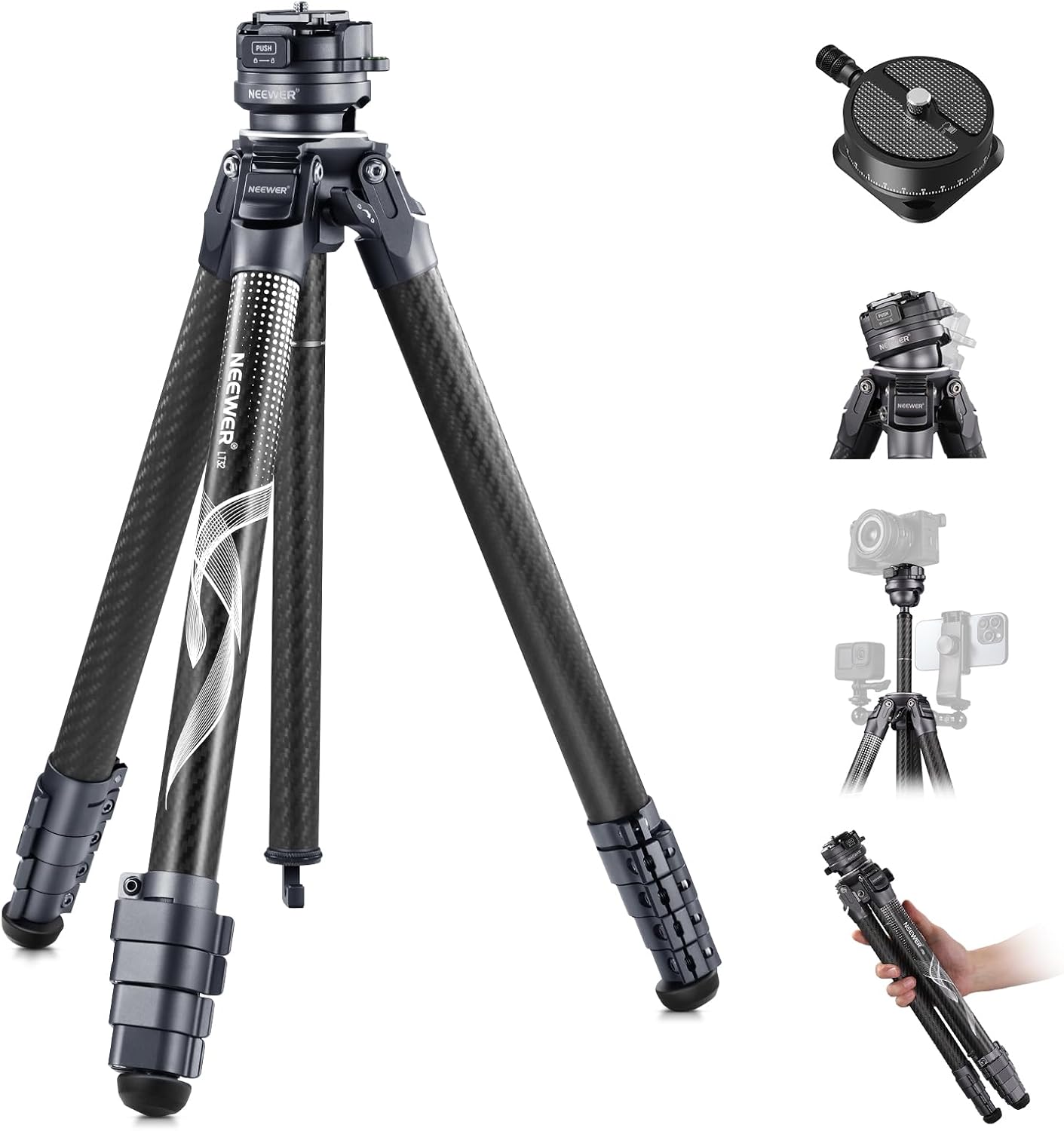 NEEWER LITETRIP LT32 62" Travel Tripod Carbon Fiber