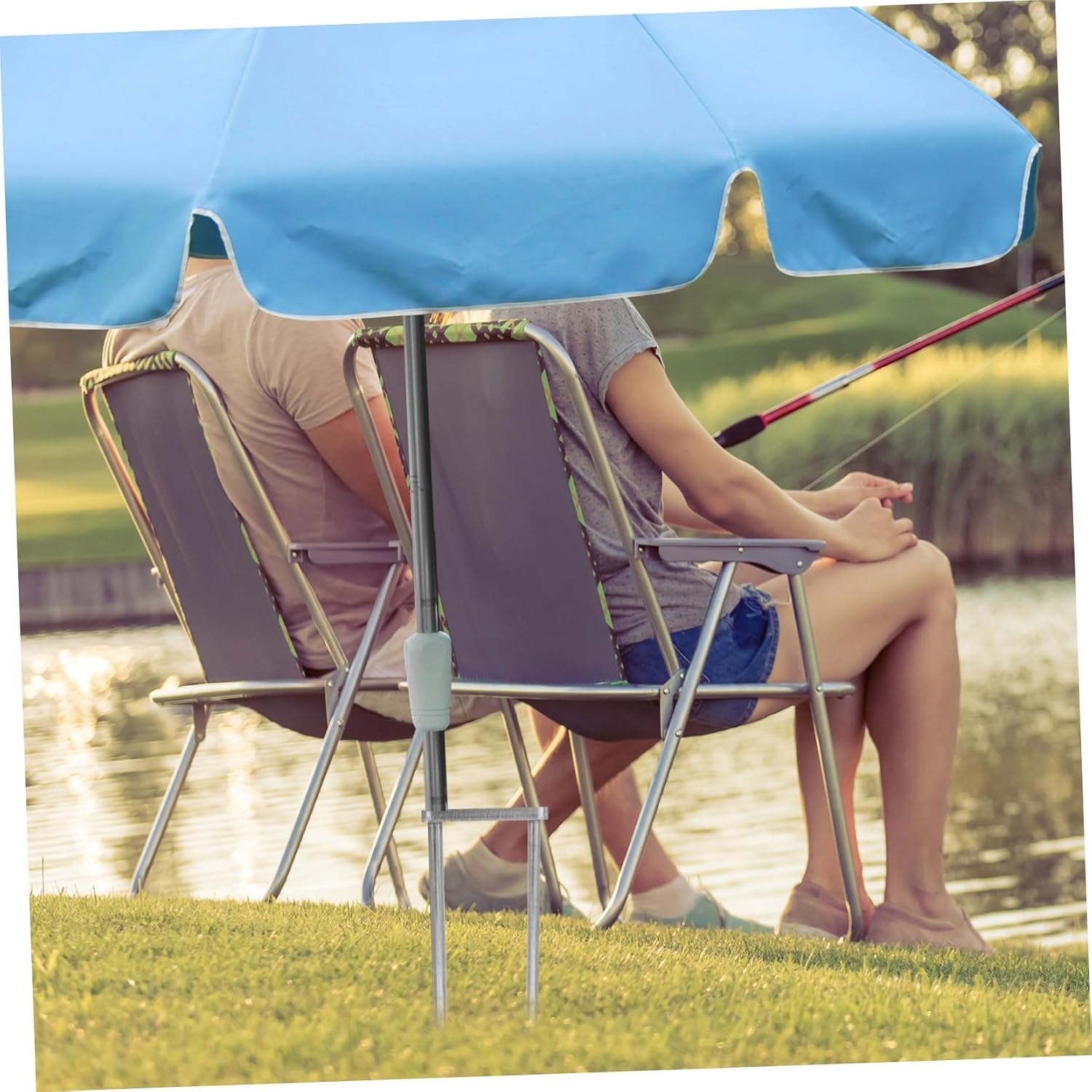 Toddmomy Outdoor Umbrella Holder Beach Fishing Umbrella Anchor Stand Anchor for Sunshade and Fishing Gear for Beach Garden and Camping image 4