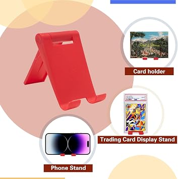 20 PCS Trading Card Display Stand, Small Foldable Plastic Easel for Sport PSA Graded Baseball Football Card Photo, Mixed Color Desktop Organizer