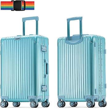 20 Inch All Aluminum Carry On Luggage, Aluminum Hard Shell Zipperless Suitcase with TSA Lock, Small Carry On Suitcase for Short Trips