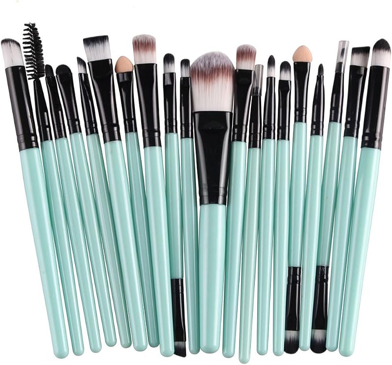 KOLIGHT Kit com 20 Pincéis de Maquiagem Preto e Verde