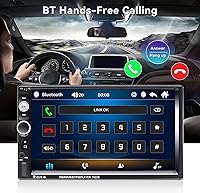 Vista 2 de CAMECHO 7" Double Din Car Stereo Audio Bluetooth MP5 Player USB FM Multimedia Radio+ 4 LED Mini Backup Camera with Steering Wheel Remote Support