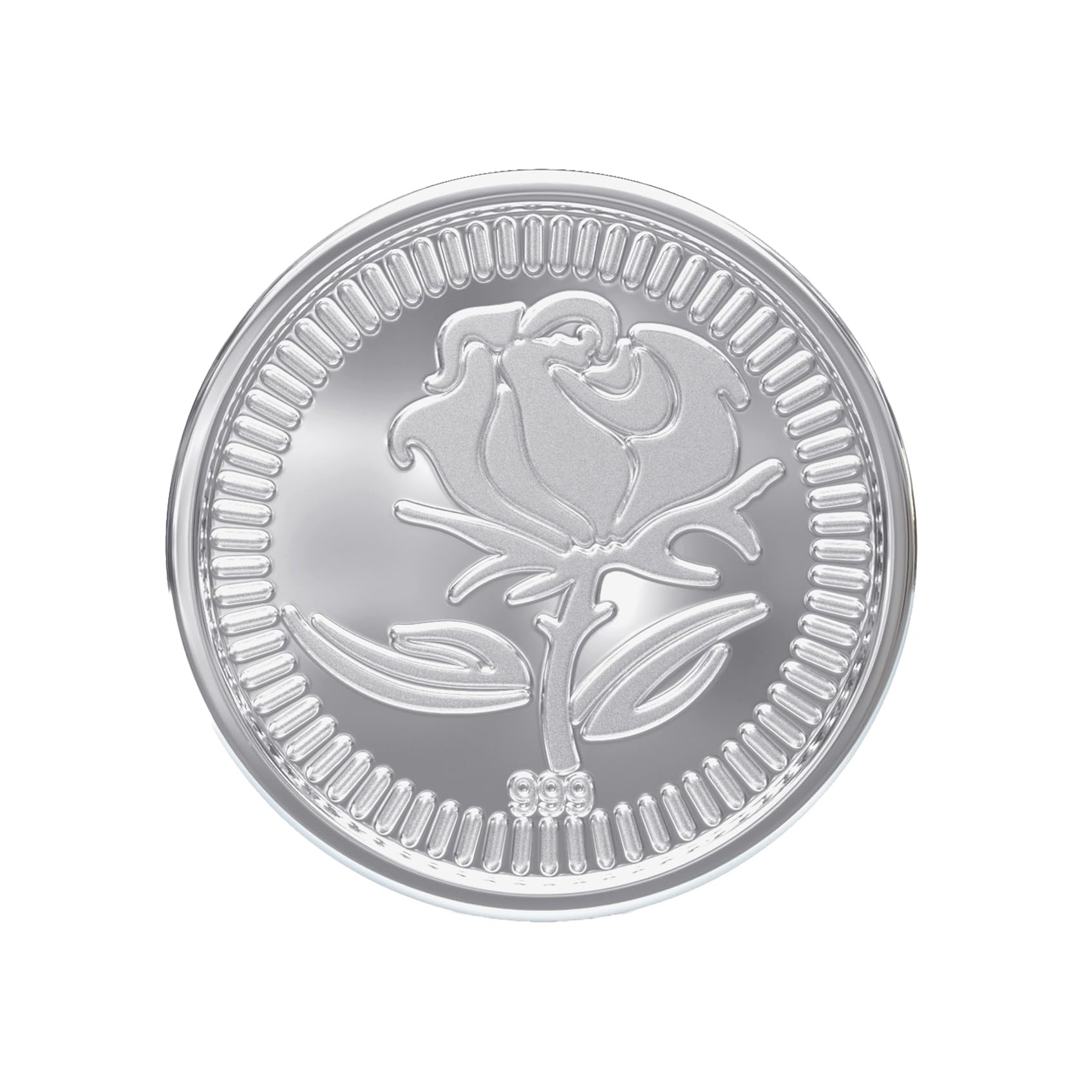 10 grams .999 Purity Flower Desing Sterling Silver Coin.