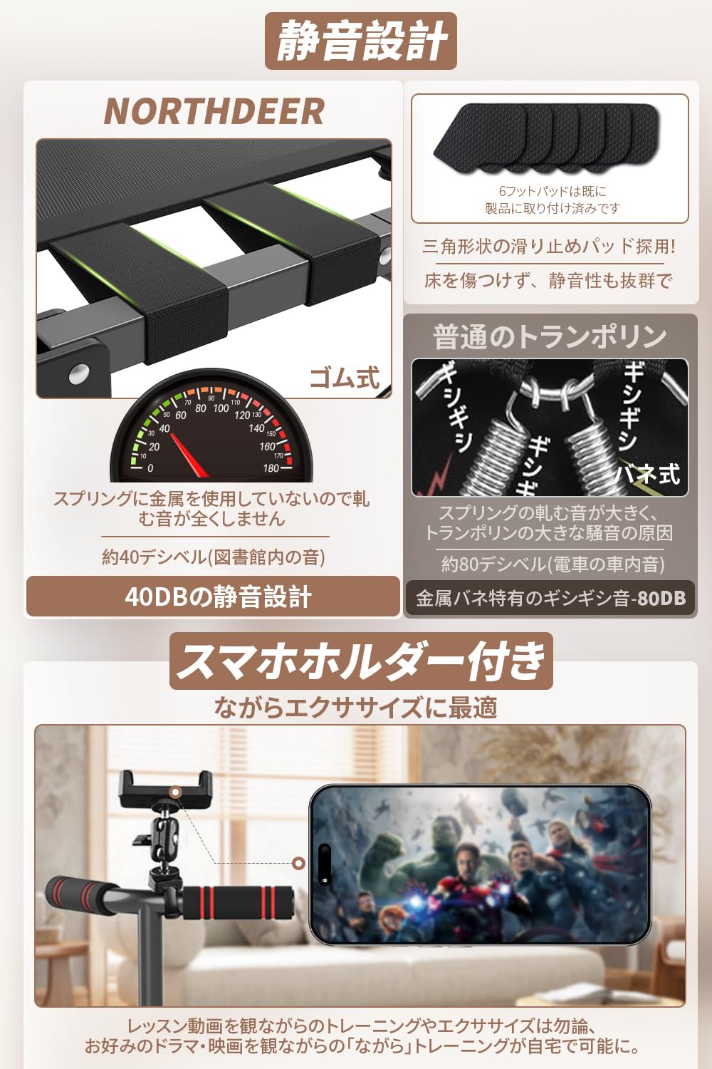 Amazon | トランポリン 子供 室内 大人用 15秒 折りたたみ 組み立て