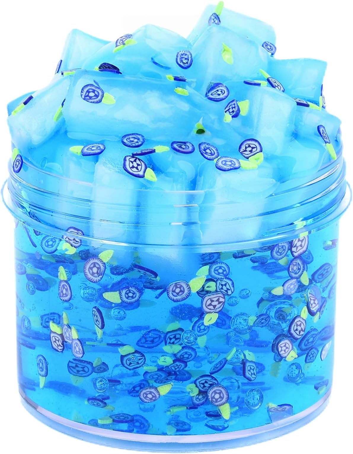 7OZ Blue Clear Slime Jelly Cube Crystal Putty Non-Sticky Premade Stress Relief Toys Holiday Birthday Gifts Party Favor for Girls Boys