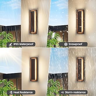 ZSMAIKU 1Pack Brown Outdoor Wall Sconce, Exterior Lights Fixture,Waterproof Wall Lights for House,Porch,Patio,Modern Outdoor Lights,Outdoor Wall Lighting,3000K Warm White,15.7In