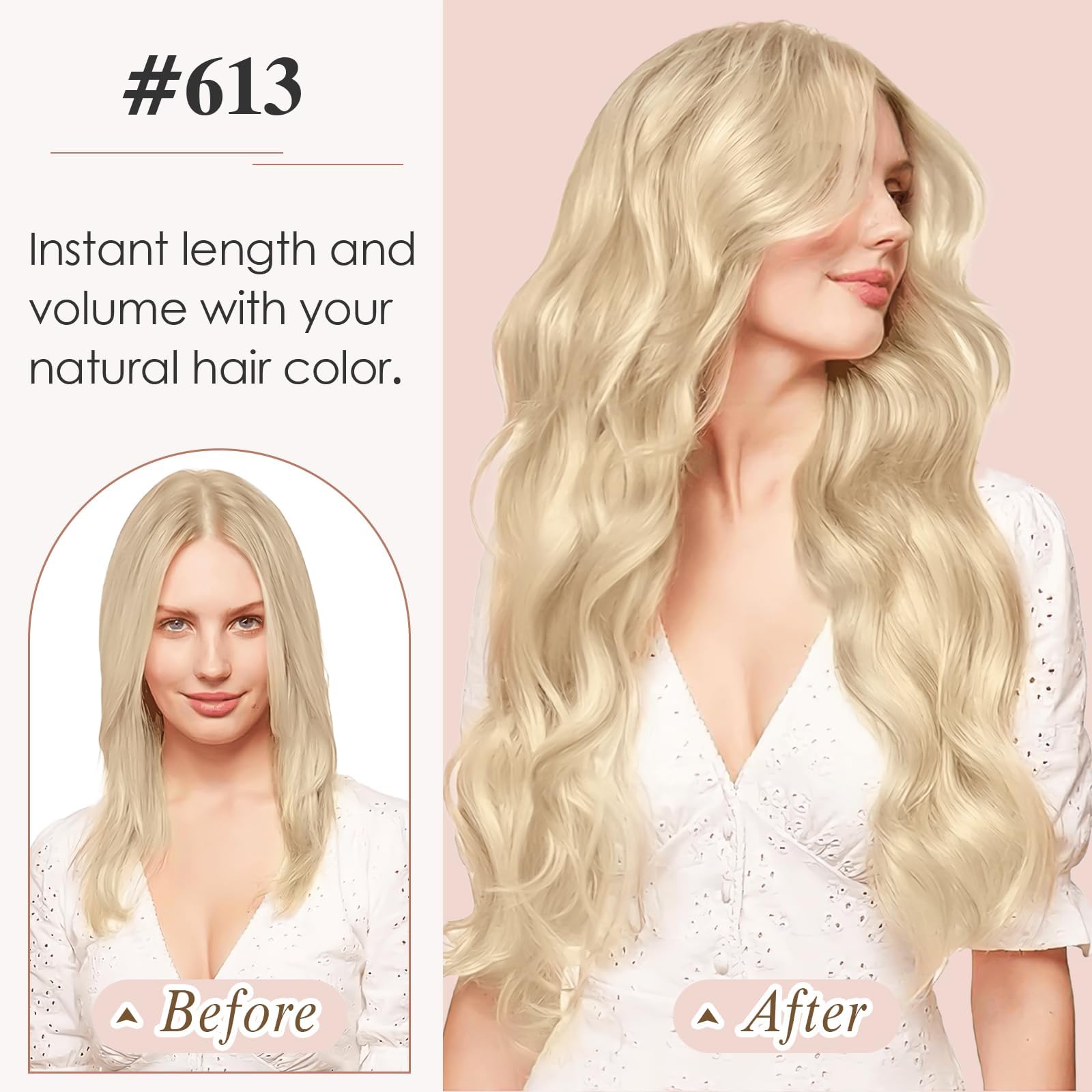 TESS Tape in Hair Extensions Human Hair 10 PCS #613 Bleached Blonde - 14 Inch Seamless Invisible Real Hair Extension Straight 20g - Image 3