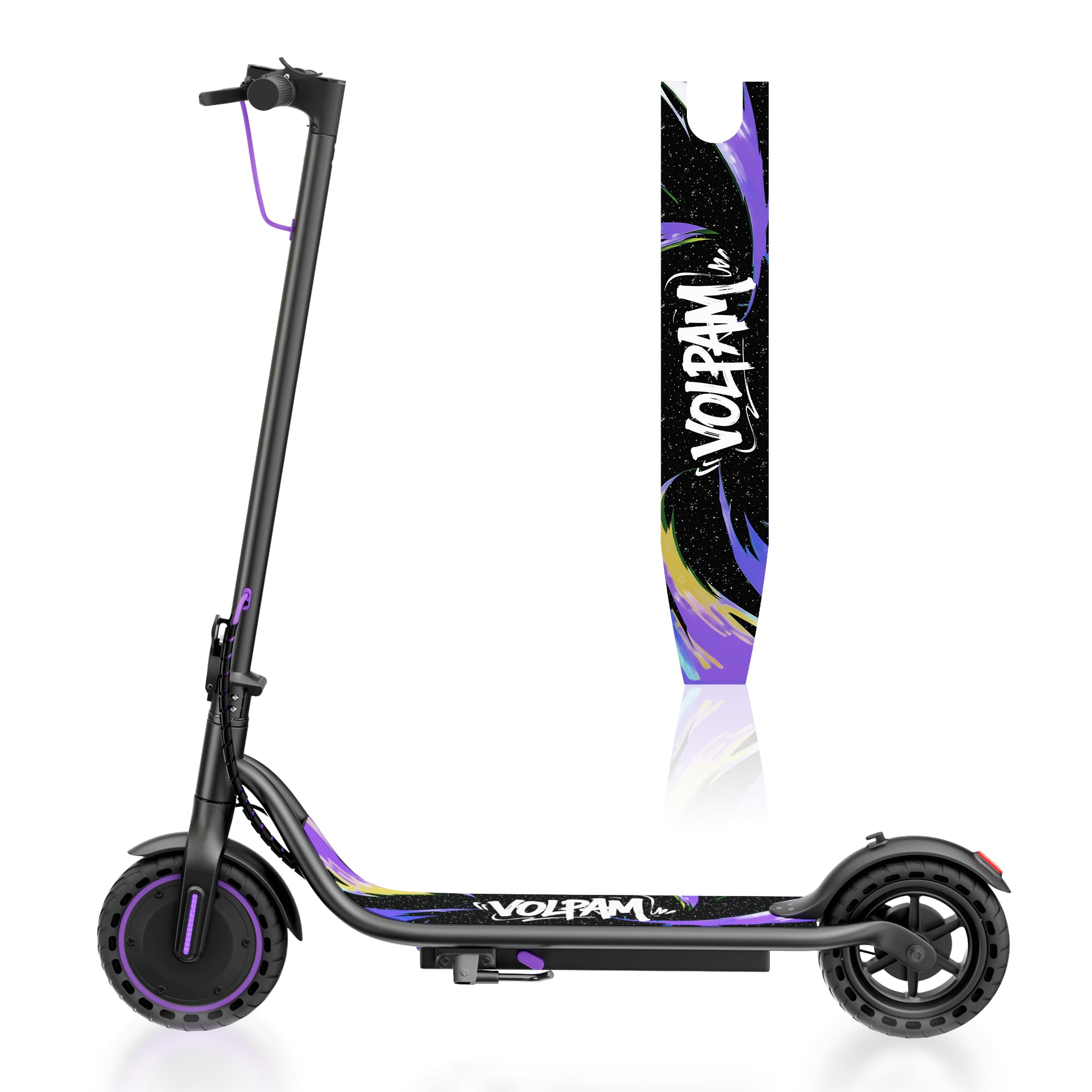VOLPAM Q2 Electric Scooter 19 MPH 15 Miles Range 350W Motor 8 5 Solid Tires Lightwight Foldable E
