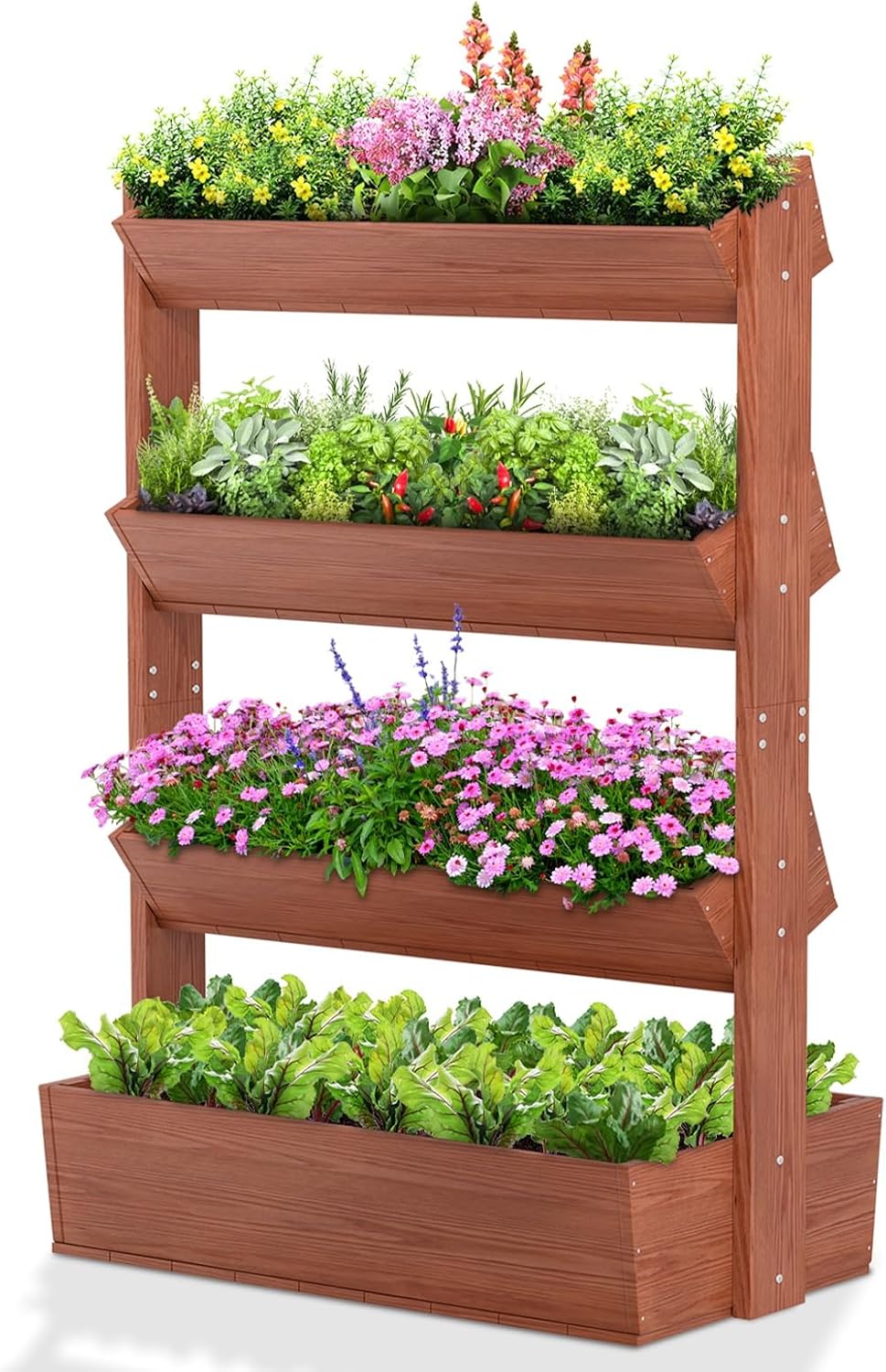 DoCred Vertical Raised Garden Bed, 4-Tiered Freestanding Garden Planters