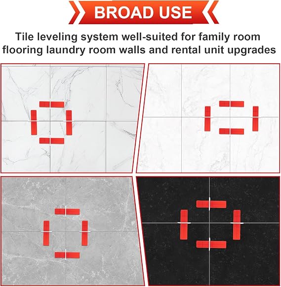 Tile Leveling System with Tile Plier, 300PCS 1/8 Inch Spacers Clips and 100PCS Reusable Wedges, Tile Leveling System Kit for Floor Wall Ceramic Stone Installation