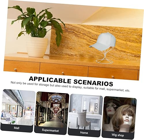 Miniatura 9 de Garneck Estante de hierro forjado para sombreros, soporte de exhibición de mesa, organizador de escritorio negro, trípode portátil, soporte de