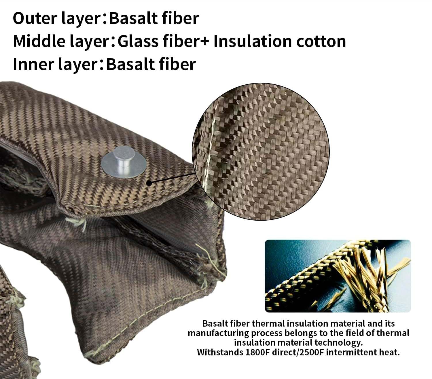 XINHAN Manta Turbo de Titanio T25 T3 T4 T6 Cubierta para Turbocompresor Cubierta de Protección Térmica con Resortes de Sujeción (T3)