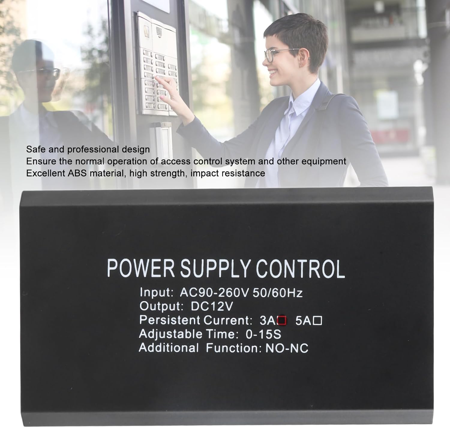 12V 3A Access Control Power Controller, Security Power Supply for Door Lock Systems, 90 - 260V Input, Stable Output for Remote Access Control with Sturdy ABS Housing