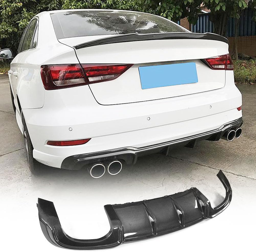 Carbon Fiber Rear Diffuser fits for Audi A3 Sline S3 Sedan 2017 2018 Lower Bumper Lip Spoiler Body Kit Factory Outlet