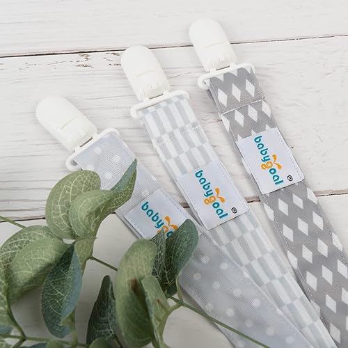 Miniatura 8 de Babygoal - Clips neutros para sujetar chupetes, paquete con 3 unidades para niños y niñas, se adapta a la mayoría de estilos de chupones y