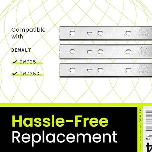 Miniatura 6 de Smithology SMTPBM01-3 - Cuchillas cepilladoras de 13 pulgadas, cuchillas de repuesto para cepilladora DEWALT DW735 y DW735X, hechas de acero de alta