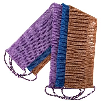 3-piece Exfoliating Bath Towel Set Back Scrubber Bath Ball Body Wash Towels African Scrubbing Net