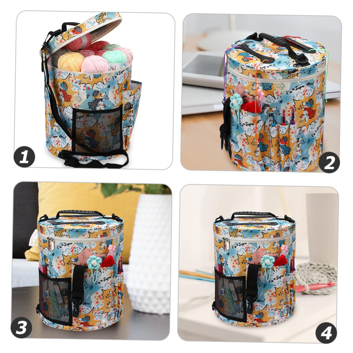 Estampado Floral Bolsa de Almacenamiento para Tejer DIY