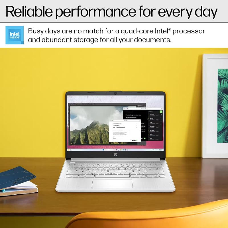 HP Ultrabook 14 Laptop Computer Business Study & Home 2025, Lifetime MS Office + Windows 11 Pro, Quad-Core Intel CPU, 16GB RAM & 628GB Storage (128GB UFS+500GB Ext), Wi-Fi 6, HubxcelAccessory, Silver image 6