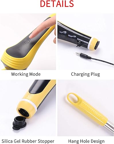 Miniatura 5 de Cepillo de limpieza eléctrico giratorio inalámbrico con cabezales de cepillo reemplazables 1016 y mango de extensión ajustable para cocina, baño,