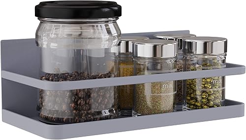 Miniatura 10 de Estante magnético para especias de un solo nivel, estante organizador de especias para refrigerador, fácil de instalar en el lado del refrigerador
