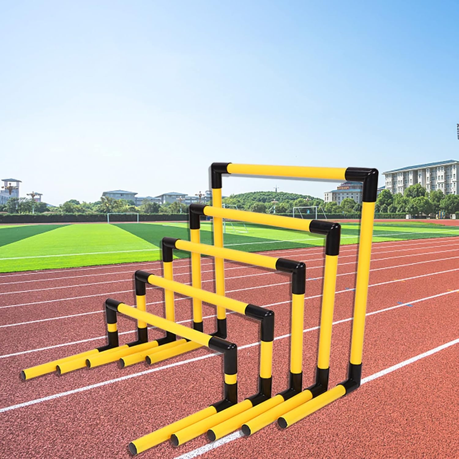 YXXSDP PVC Pipe Agility Training Hurdles 5 Pack, Sport Squad Speed Hurdles Set Obstacle Training, Outdoor Track and Field Practice Equipment for Jumping Racing PE Class
