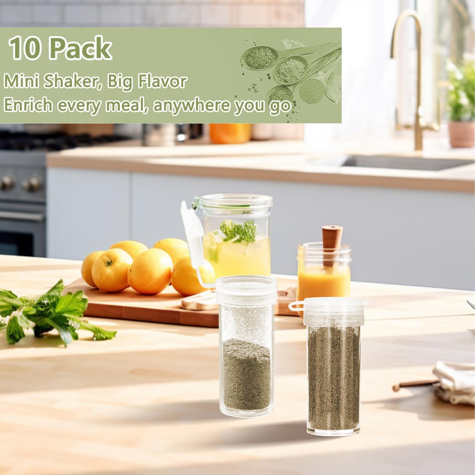 Calkrer Lot de 8 mini salières et poivrières de voyage pour le camping - Mini distributeur d'épices avec couvercle - Extra petit.