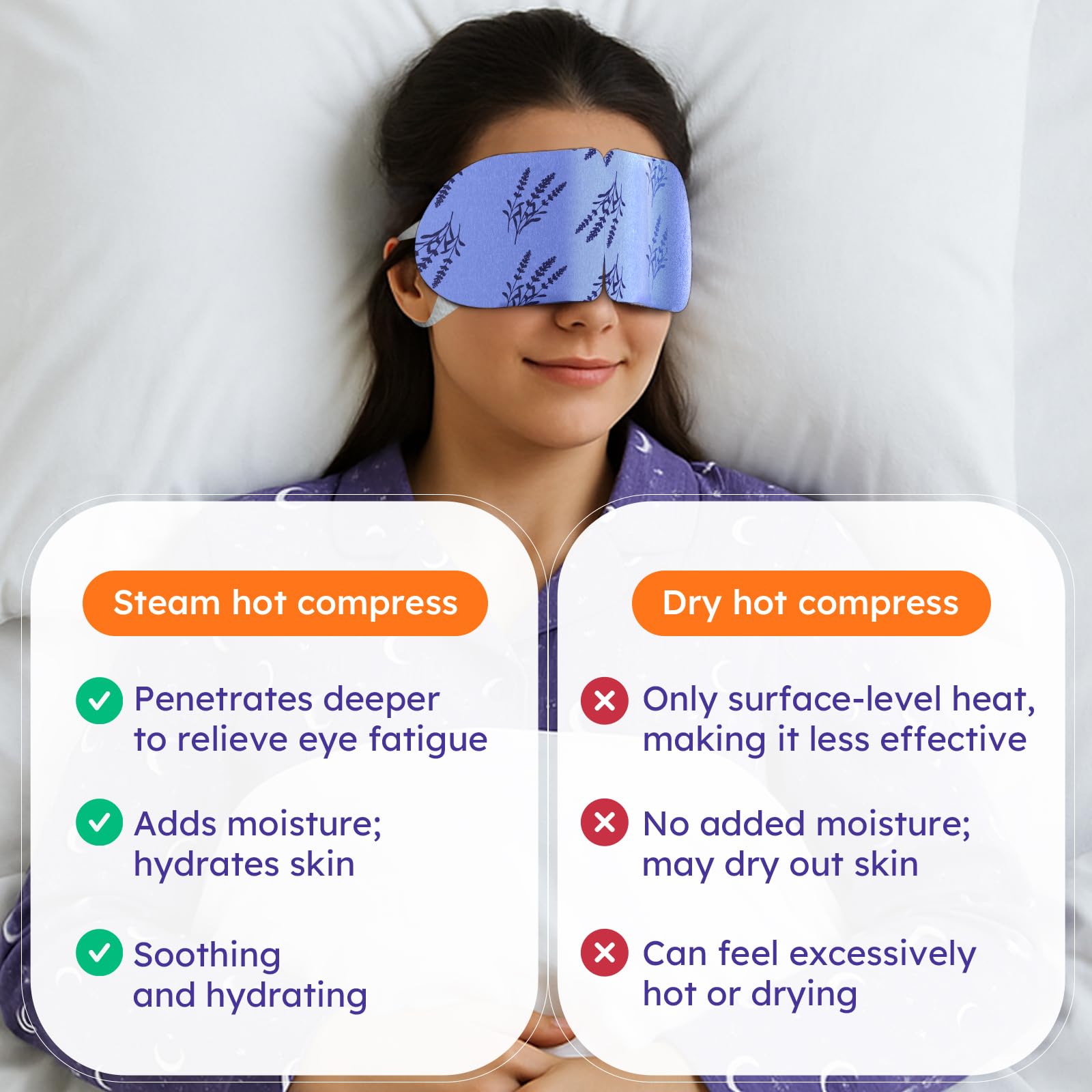 16 sztuk samonagrzewających się lawendowych masek na oczy, Steam Eye Mask przeciwko suchości, opuchliznom i zmęczeniu oczu – jednorazowy kompres cieplny do snu i podróży, ciepła maska płatki pod oczy