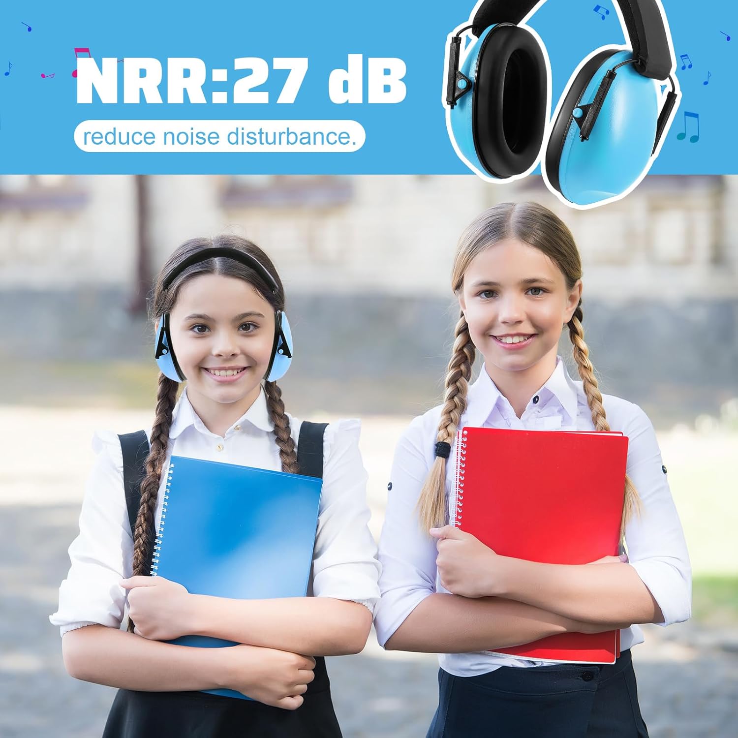 Amylove Noise Cancelling Headphones Kids Ear Protection Earmuffs Noise Reduction 27db Adjustable Toddlers