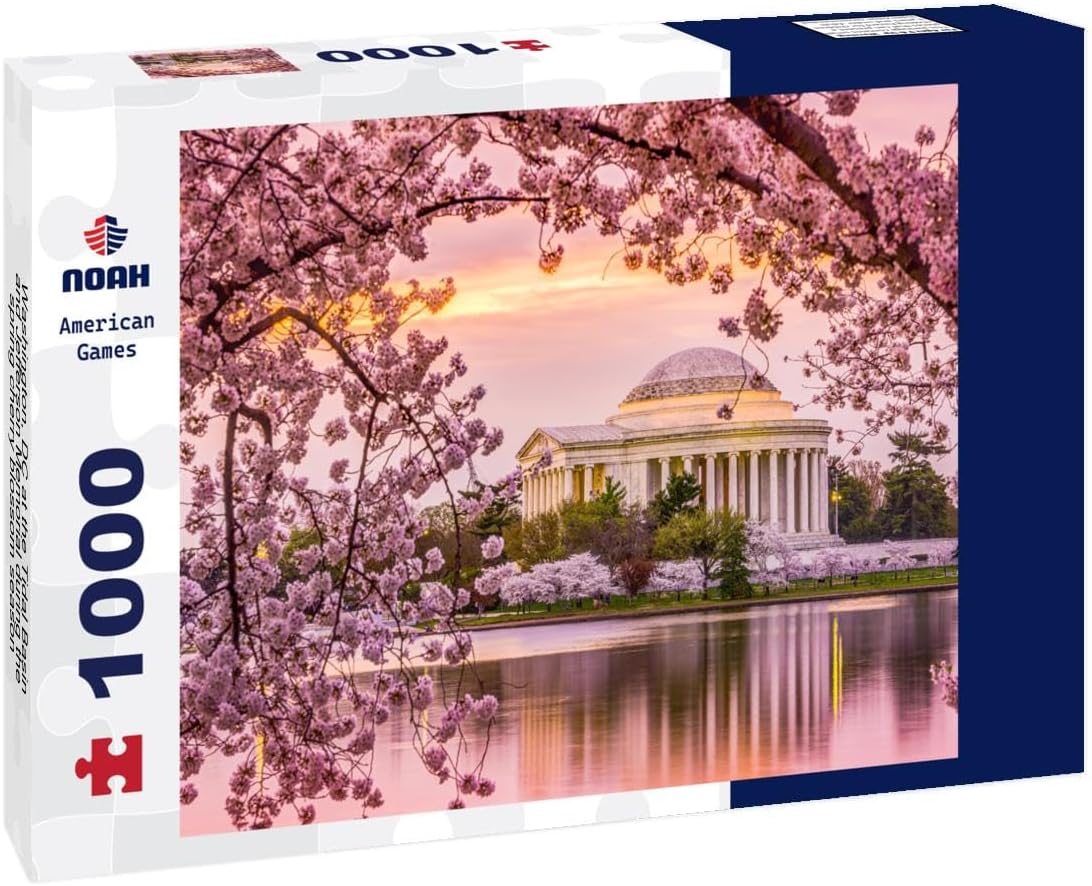 Noah Jigsaw Puzzle Washington, DC at The Tidal Basin and Jefferson Memorial During The Spring Cherry Blossom Season 1000 Pieces