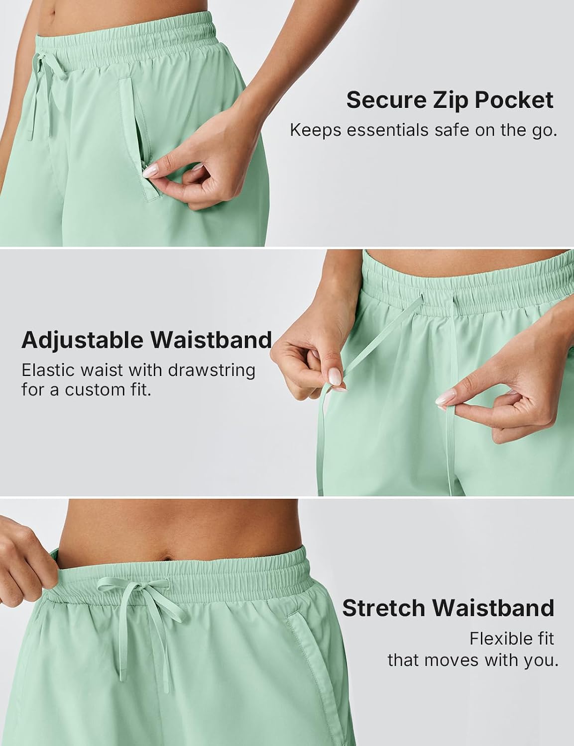 K-Swiss Women's 2 in 1 Tennis Shorts with Liner 2 Zipper Pockets Athletic Elastic Shorts for Running Workout Gym