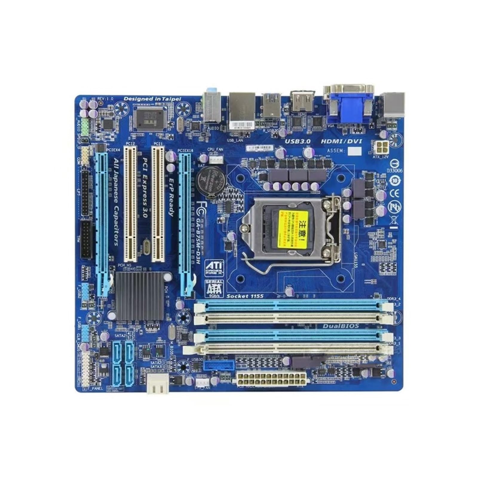 Scheda madre Scheda madre Fit For Gigabyte/Gigabyte B75M-D3H a quattro slot DDR3 a stato solido da 1155 pin con HDMI B75