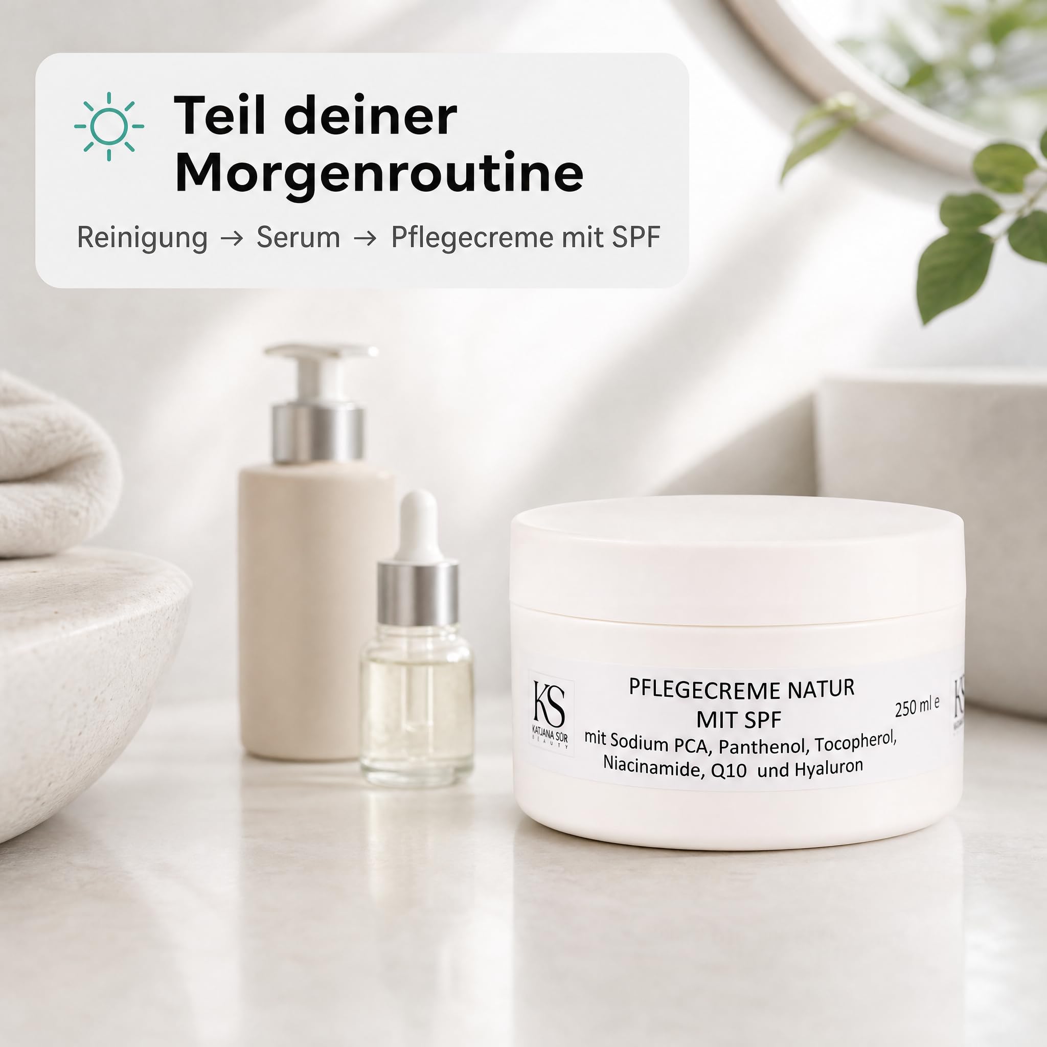 KS Beauty Bio Pflegecreme mit SPF, 250 ml | Feuchtigkeitscreme fürs Gesicht mit Niacinamid, Vitamin E & Aloe Vera – auch für empfindliche Haut geeignet