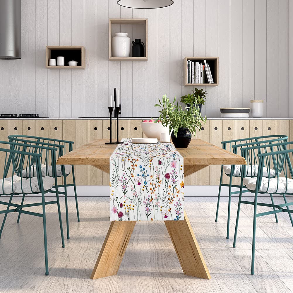 Aquarell-Sonnenblumen-Tischläufer – 33 X 178 Cm, Polyester, Waschbar, Für Frühling/Sommer-Deko