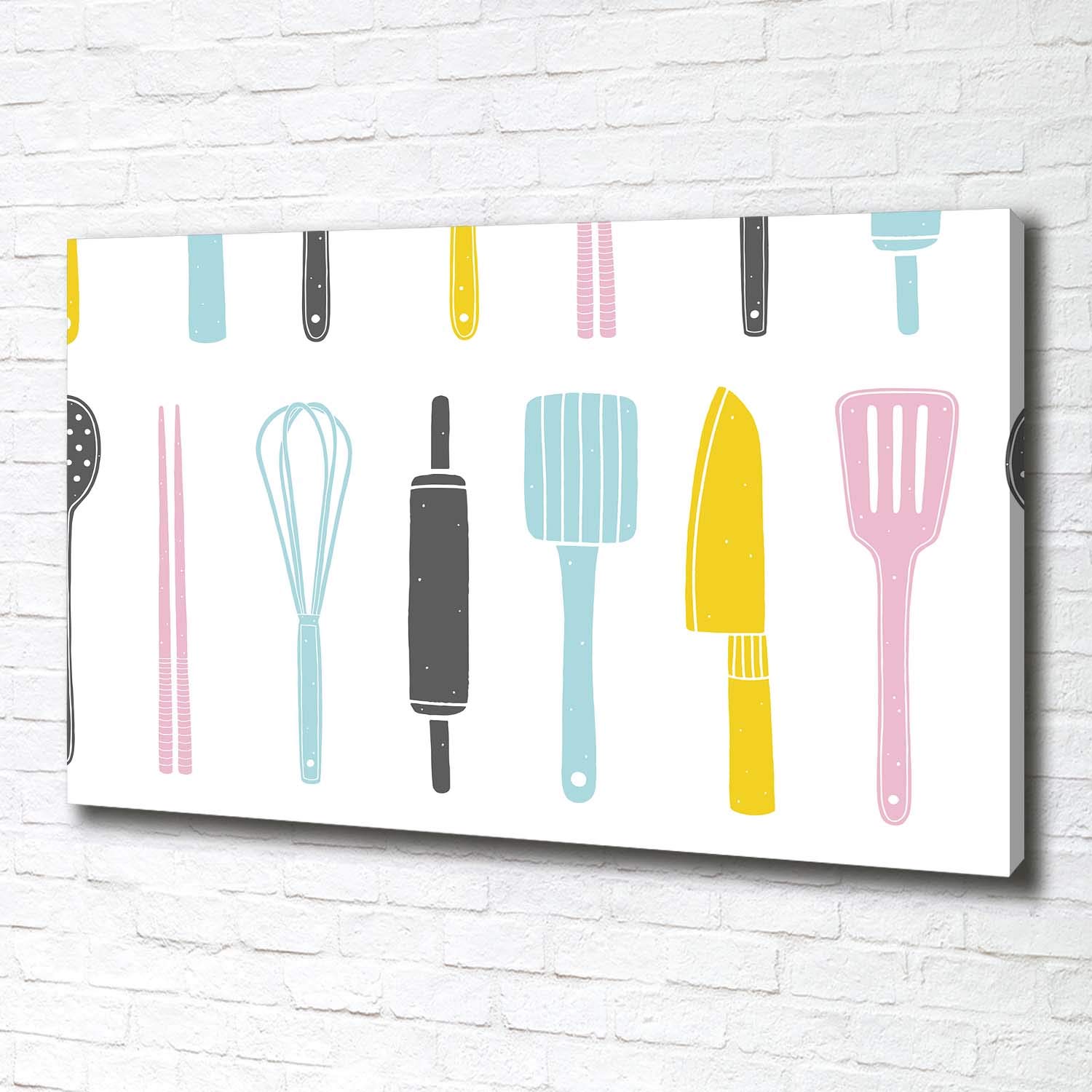 Tulup Tirages sur toile - art mural - tirages sur toile - thème d'image - 100x70 cm - Nourriture et boissons - Multicolore - Ustensiles De Cuisine