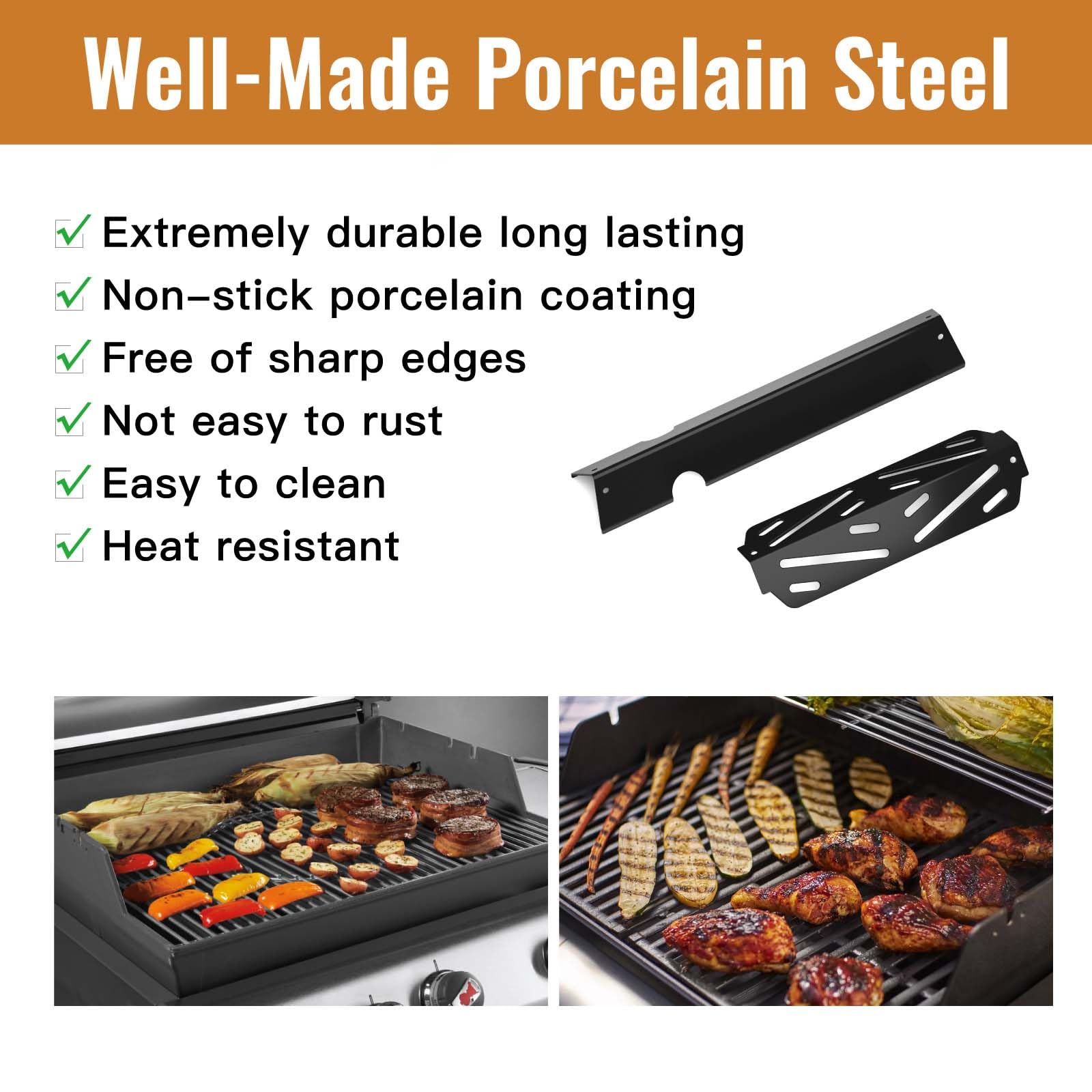 Barres Aromatisantes De 44,5 Cm Et Déflecteurs De Chaleur De 332 Cm Pour Pieces De Barbecue Weber Genesis Pieces Genesis E310 S320 E330 Avec Controle Avant Pour Barres Aromatisantes Weber 7620 7622