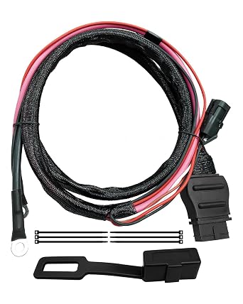 4 Pin Truck Side Battery Cable Wire Harness Fit for Western SnowEx Fisher Blizzard Snow Plow Replace 42014, Truck Side Power Cable with Dust Cover