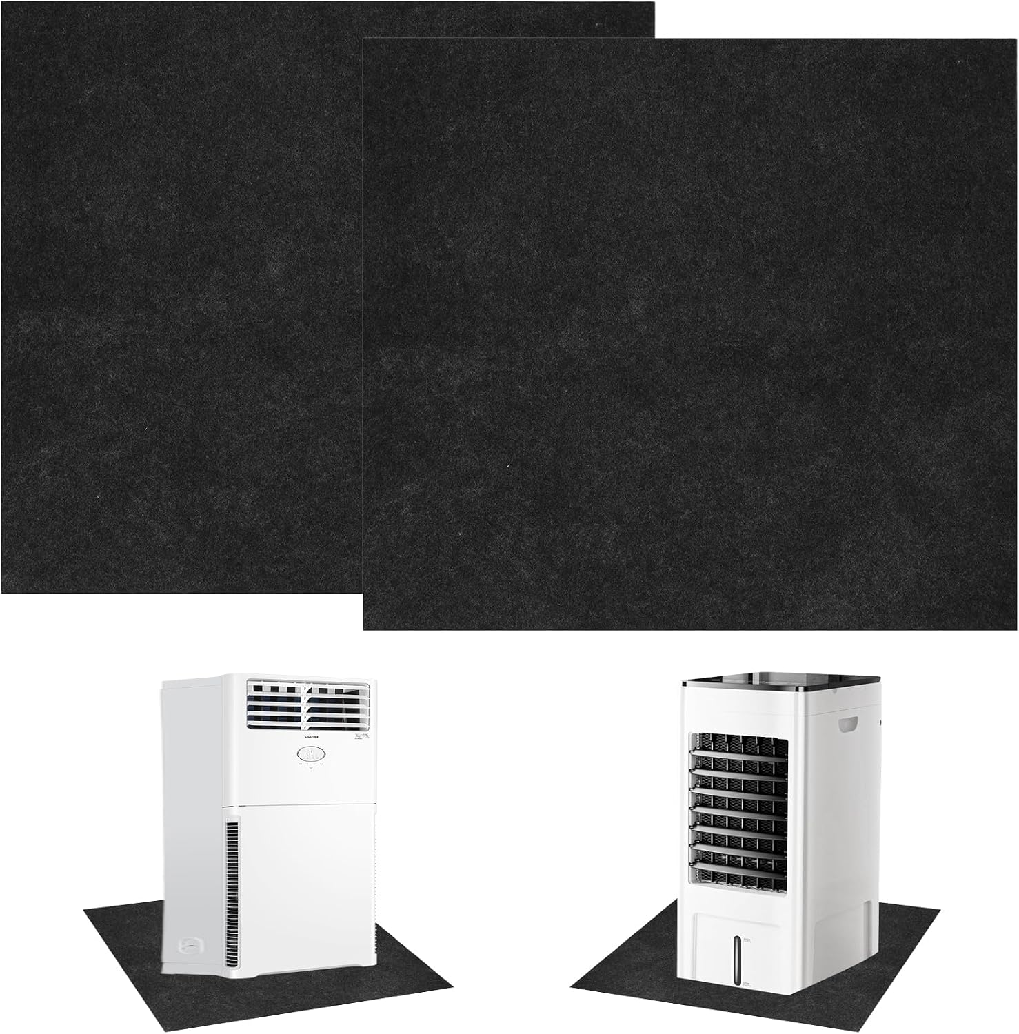 2 Pcs Portable Air Conditioner Drip Mat - 23.6" x 23.6" Thick Felt AC Unit Water Absorption Pad with Non Slip PVC Backing, Portable AC Unit Drip Mat to Prevent Water Leakage and Floor Damge