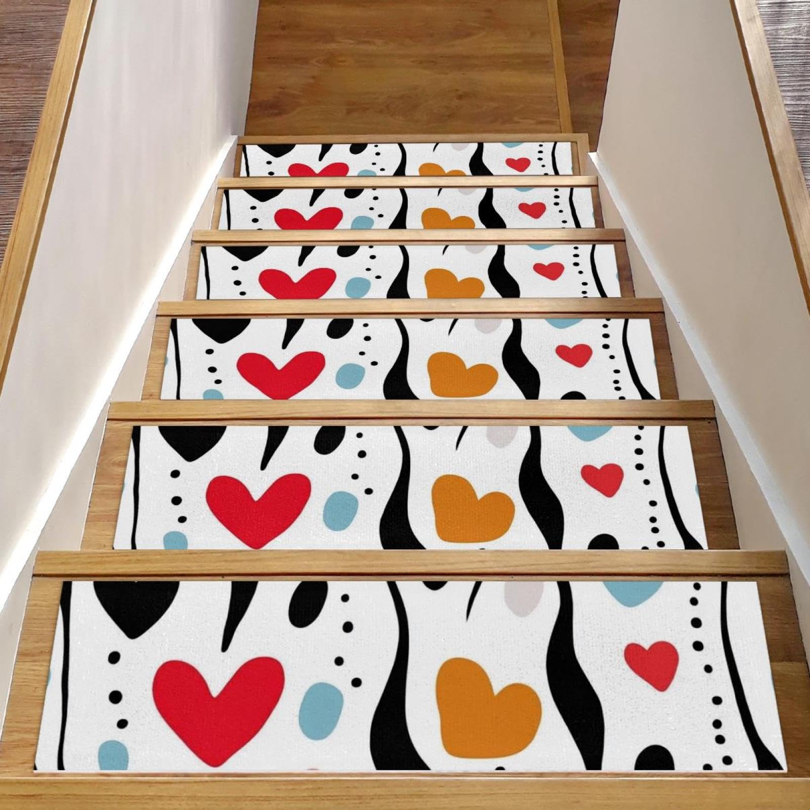 Tapis d'escalier antidérapants 20,3x76,2 cm pour marche en bois