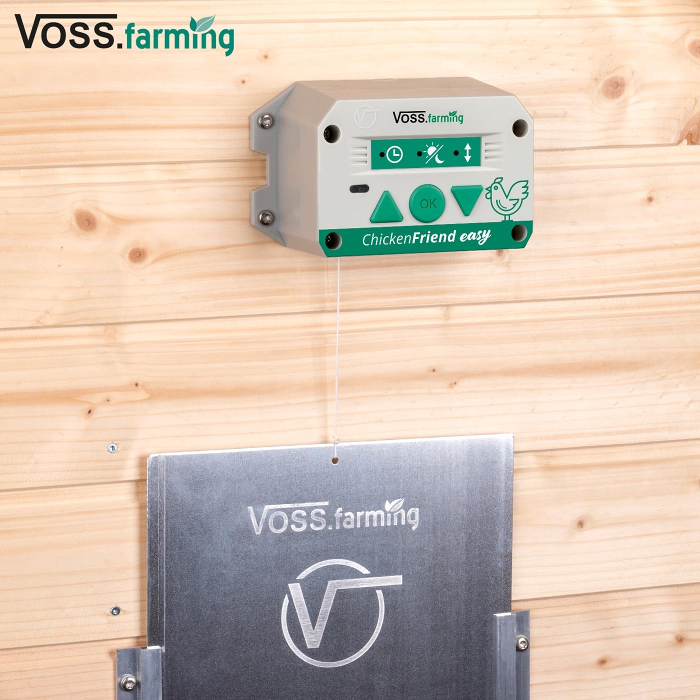 VOSS.farming Steuerung ChickenFriend Easy automatische Hühnertür, Hühnerklappe, Türöffner für Hühnerstall