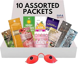 10 Pack of Tanning Bed Lotion Packets + Eyewear – The Tan Box, Best Indoor UV or Outdoor Sun Cream, Dark Accelerator with Goggles (0.5 oz each)